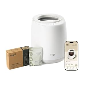 Vego Kitchen Composter, 4L Electric Composter Coutertop 5 Modes Weight-Based Smart Compost Bin with App Odorless Auto-Cleaning Food Waste Compost Machine Indoor, White