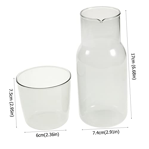Set elegante de vaso y tetera de vidrio transparente miniatura 4