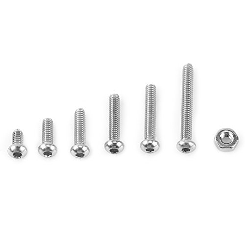 230pcs 304 Stainless Steel Button Head Screws Bolts Nuts Kit m2 screws M2 Bolt and Nut M2 Screws Nuts for Various Purposes M2 Screws Kit Used Widely on Home and Office Appliance Square Head Bolts