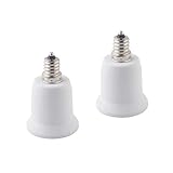 CRLight E12 to E26/E27 Adapter, Candelabra Screw (E12) to Medium Screw (E26/E27) Socket Enlarger Adapter Converter, Max Wattage 60W Light Bulbs, 2 Pack