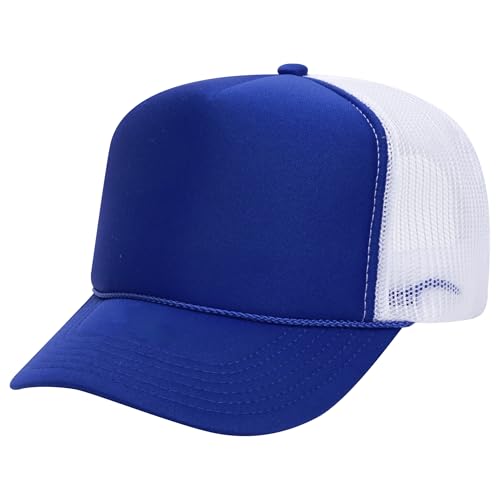 Image of OTTO Polyester Foam Front 5 Panel High Crown Mesh Back Trucker Hats in 97, Bulk, Wholesale