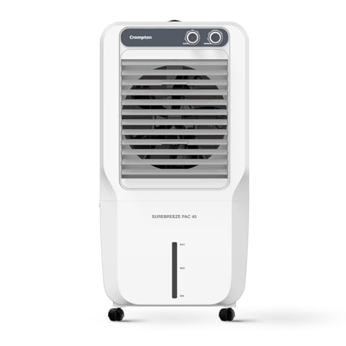 Crompton Surebreeze Personal Air Cooler-45L;Auto Fill, 4-Way Air Deflection and High Density Honeycomb pads.