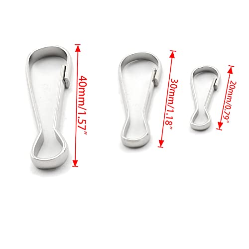 image for Aifeier ET 60pcs Metal Spring Hook Buckles Nickel Plated Snap Hanging 