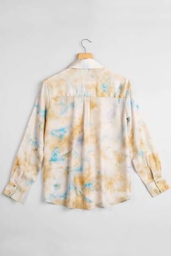 Image of Leriya Fashion Women's Rayon Oversized Fit Top Korean Style Long Sleeve Oversized Button Down| Workwear Top for Office & Casual Wear