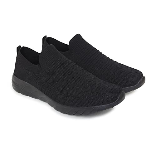 Image of SKITTER Men's Lightweight Slip-On-Shoes Polyester Material Black Color Footwear (GN-110)