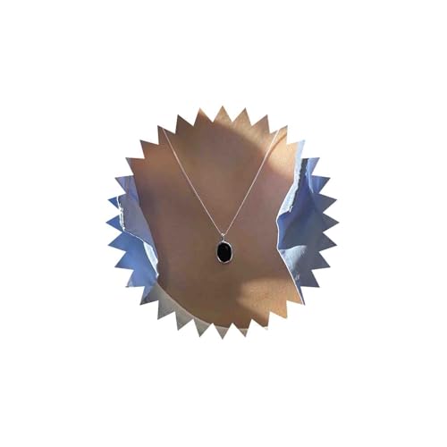 Wedding Azul Collar Colgante De Cristal Ovalado Ónix Negro Collar Simple Plata Collar Fino Piedra Preciosa Collar Minimalista Gargantilla Caja De Cadena Delicado Collar Delicado Collar Mujeres