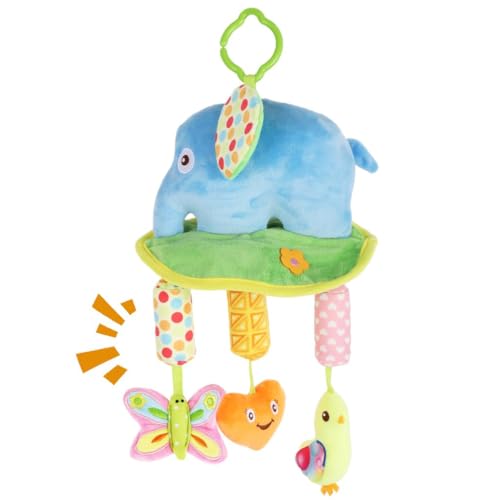 Image of SNOWIE SOFT Baby Toys for 6 to 12 Months Hanging Plush Elephant Toy with Rattles and Stuffed Toys Pendants, Soft Crib Stroller Car Seat Sensory Toy Development New Born Baby Gifts