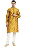 SOJANYA (Since 1958, Men’s Silk Blend Grey Kurta Pyjama & Silk Blend Jacket Combo