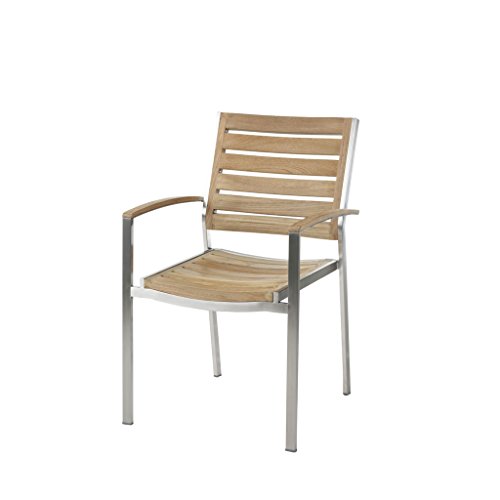Preisvergleich Produktbild Diamond Garden Treviso Stapelstuhl Edelstahl Recycled Teak Stapelsessel Gartensessel Sessel