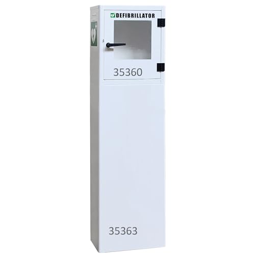 PVS - Metallgehäuse für Defibrillatoren, für den Innen- und Außenbereich, weiß, 35360