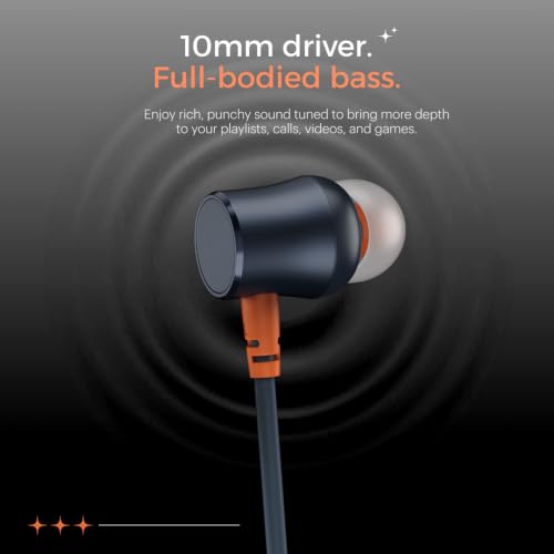 Image of Noise Chord 100 Type-C Wired Earphones | 10mm Driver | Deep Bass | in-Line Mic with Voice Assistant | Multifunctional Controls - Midnight Blue