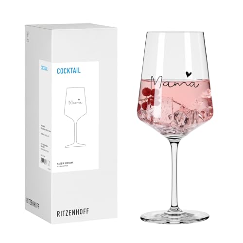 RITZENHOFF 8171009 Cocktail-Glas 500 ml Serie Sprüche mit Schriftzug Mama - modern Made in Germany