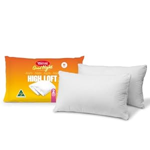 Tontine Good Night Hi-Loft Firm Pillow – High Height & Firm Softness for Extra Support – Soft Microfibre Cover – Supaloft Fibres Filling – Antibacterial & Machine Washable – Australian Made