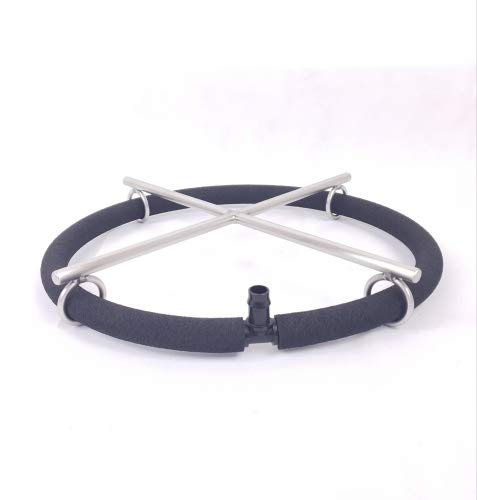 Pondlife Teichbelüfter Belüfterring 40 cm, selbstsinkender Luftausströmer für Teichbelüftung, feine Perlung, 20 mm Anschluss, Edelstahl-Trägergestell, wartungsfreundliches Stecksystem