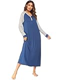 luxilooks Full Length Nightgowns for Women Long Sleeve Comfy Nightshirt Sleepwear Nightgown...