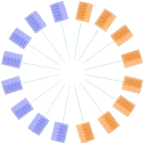 Oral Swabs Disposable 120 Pcs Sponge Mouth Swabsticks Violet Purple Orange