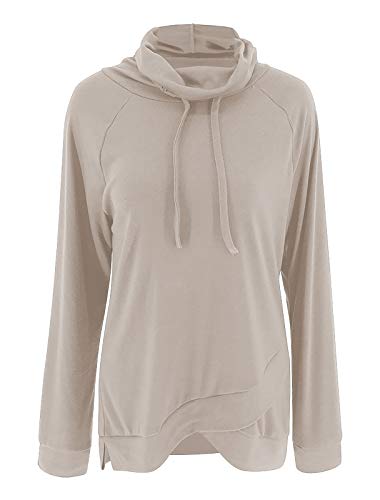 Fallorchid Womens Cowl Neck Tunic Tops Long Sleeve Pullovers Casual Drawstring Sweatshirts4