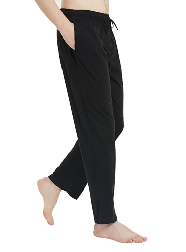 Image of U2SKIIN Mens 100% Cotton Pajama Pants, Lightweight Soft Lounge Pant with Pockets Sleep Pj Bottoms for Men