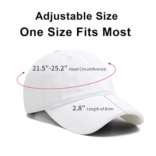 NPJY Vintage Washed Distressed Cotton Dad Hat Baseball Cap Adjustable Trucker Unisex Hats White