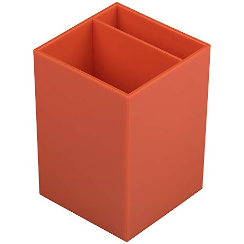Image of JAM PAPER Plastic Pen Holder - Orange - Desktop Pencil Cup Sold Individually