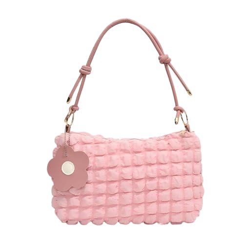 Women's Quilted Tote Bag, Puffy Crossbody Bag, Bubble Purse For Women Shoulder Bag Handbag with Adjustable Strap, 10.6x6.3x3.1 Inches