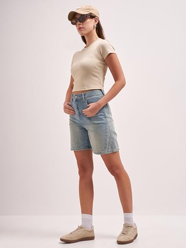 Image of Tokyo Talkies Women Pure Cotton Tops for Woman|Regular Fit Slim fit Crop Tops for Women Western|Top Tshirt for Women Stylish Western|Suitable for Casual and Workwear