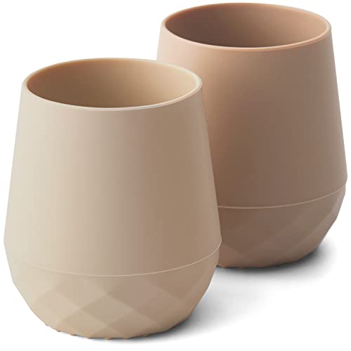 Image of SAMiGO Silicone Baby Cups for 6-12 Months, Tiny Open Cups for Training and Water Drinking, Baby Led Weaning Supplies, 2 OZ
