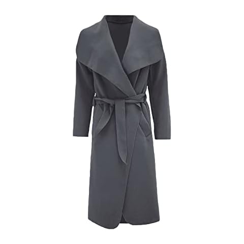 ZAKK Women's Charcoal Long Trench Coat Cover