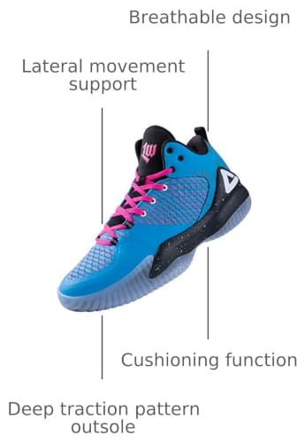 Image of PEAK High Top Mens Basketball Shoes Lou Williams Streetball Master Breathable Outdoor Sneakers Cushioning Shoes for Fitness