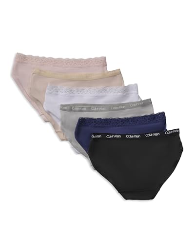 Calvin Klein Girls' Bikini with Lace Band 6 Pack2