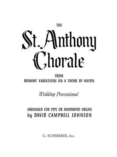 St. Anthony Chorale orgue solo surmontez les transitions complexes