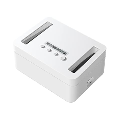 Vaydeer Metal Time Lock Box, Phone Locked box with Timer, Locking Safe Storage, Self-Control Locker with USB C Charge, Child Lock, Smart Timed Release Jail for Phone/iPad Mini/Remote/Medicine/Snack Cover