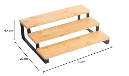 MSV Spice Rack 3 Tier Industrial Design Steel Elie Black Matte, 3 Shelves, 23 cm (D) x 32 cm (W) x 9.4 cm (H) - Image 2