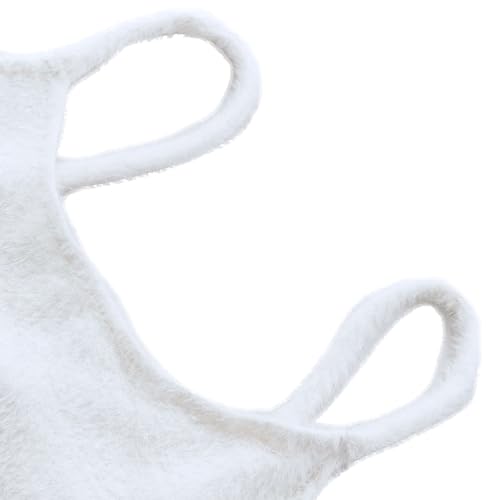 Image of Amazhiyu Women's Fuzzy Cropped Tank Top Sweater-Knit Scoop Neck Crop Cami