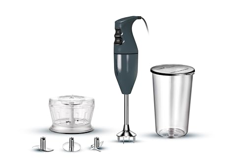 ESGE-Zauberstab 9240026 E 120 Select Anthrazit Stabmixer Pürierstab inkl. Multimesser Schlagscheibe Fleisch- und Gemüsemesser Zerkleinerer Messbecher 120 Watt