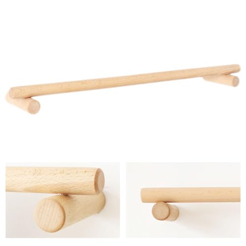 Porte-serviettes en bois de 45 cm Hohopeti support mural sans perçage - 4