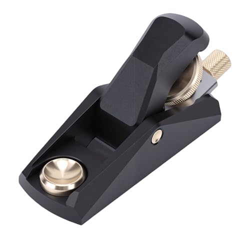SIXRUN Bloc Rabot à Angle Faible, Corps en Alliage D'Aluminium avec Accessoires en Laiton, Angle de Travail de 33 Degrés pour le Travail du Bois, la Coupe du Cuir et la Fabrication