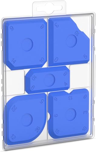 Sealant Finishing Tool Set of 5 – Silicone Caulking Tools Kit with 23 Shapes, Applicator for Silicone & Acrylic Joints, Reusable Grout Scraper and Sealant Remover Set with Storage Box