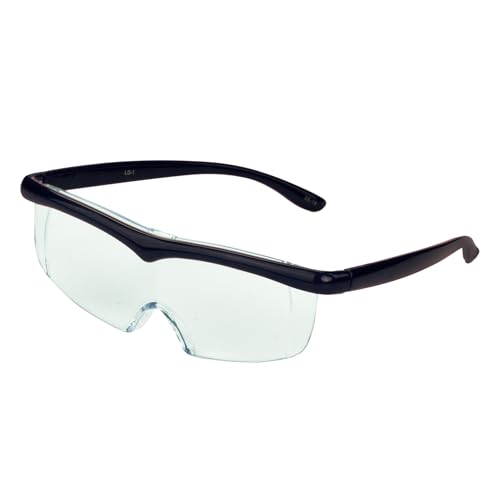 メガネ型拡大鏡【ツインルーペ レンズ2枚付き 倍率1.6倍、倍率2.1倍 ブラック】ブルーライトカット メガネ・コンタクト使用OK