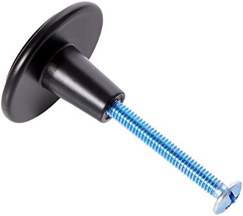 Amazon Basics Straight Top Ring Cabinet Knob, 1.25" Diameter, Flat Black, 10-Pack