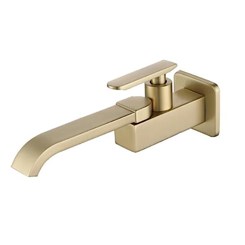 Robinet de salle de bain mural en laiton au design noir mat durable