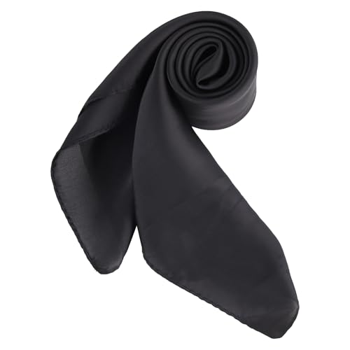 Foulard Carré, Bandanas pour Hommes Square Cheveux Bandeau Mouchoir Echarpe Carré Satin 70×70 cm Foulards Cheveux Accessoires (Noir)