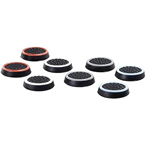Hama „8in1“-Set Control-Stick Aufsätze für Nintendo Switch Joy-Con Controller (Thumb-Stick Caps für besseren Grip, in 4 Farben) Analog-Stick Schutz-Kappen schwarz-weiß/-blau/-rot/-grau Cover