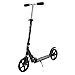 HyperMotion Trottinette pour Ados et Adultes ROCKSTER (Charge Max 100 kg) Pliable, Grandes Roues 200 mm en Polyuréthane, Frein à Pied, Roulements ABEC-7, Antidérapante, Hauteur Guidon 78-98 cm (Noir)