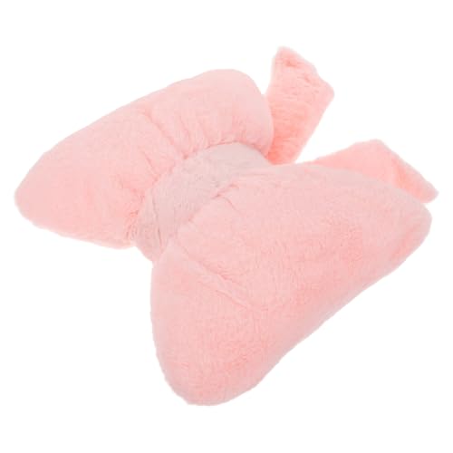 Image of WESIEVYA Pink Bow Shaped Decorative Pillow for Bedroom and Relaxing Naps, Cute Girly Bowknot Cushion Made of Soft Fur and Lightweight Pp Cotton, Skin-friendly Throw Pillow for Home Decor