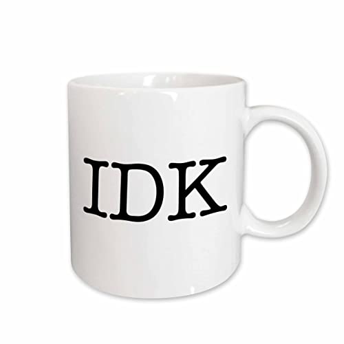 3dRose IDK, Black 15oz Mug