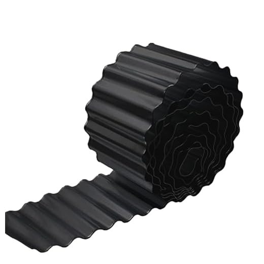 Metal Lawn Edging,6 Inch x 40FT Sturdy Corrugated Metal Garden Edging Border Flexible Garden Border Edging Landscape Edging for DIY Flower Beds,Lawns,Pathway(Black)