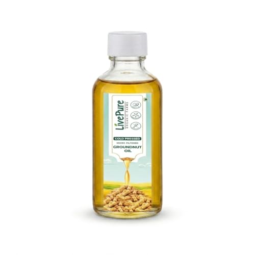 Image of Livepure Cold Pressed Groundnut Oil 50mL (50mL PET Bottle), Kacchi Ghani Mungfali Tel | Chemical Free| Cholesterol Free | Micro Filtered | Healthy Unrefined oil