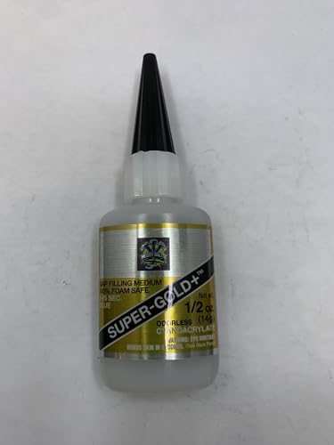 Bob Smith Industries Super-Gold+ Foam Safe CA Glue, Gap Filling Medium Adhesive, 1/2oz Bottle, Clear, Hobby Bolts, BSI, Made in The USA.