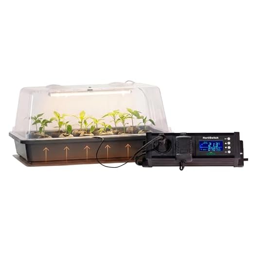 Romberg Climatic M LED | Gewächshaus mit Belüftung | LED Beleuchtung | Heizmatte und Thermostat | 38 x 24 x 19 cm | Anthrazit